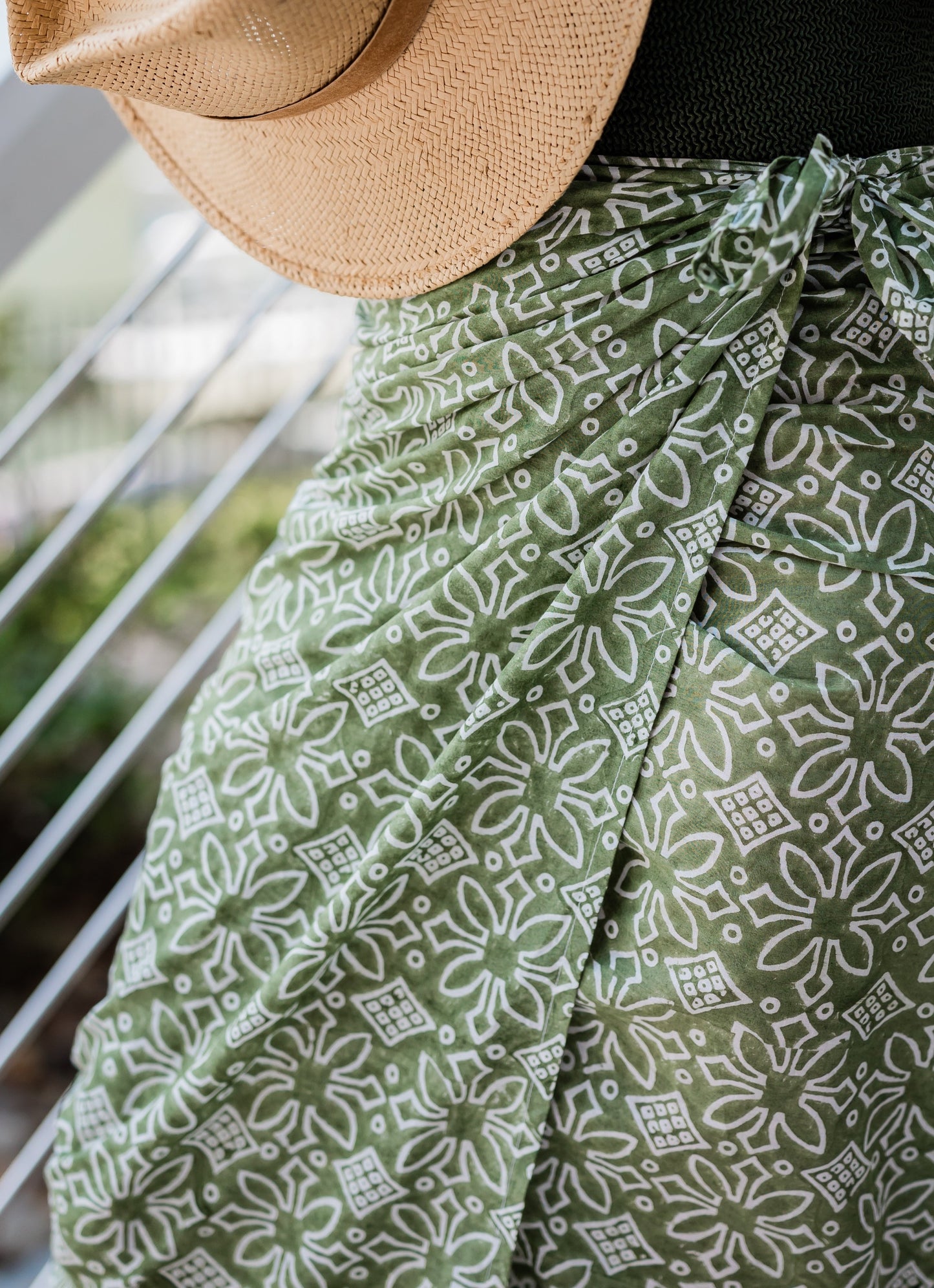 Medallion Pareo in Olive Green