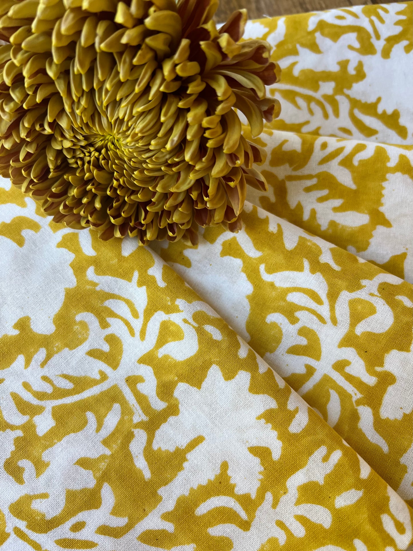 Pressed Florals in Marigold Yellow - Set of 4