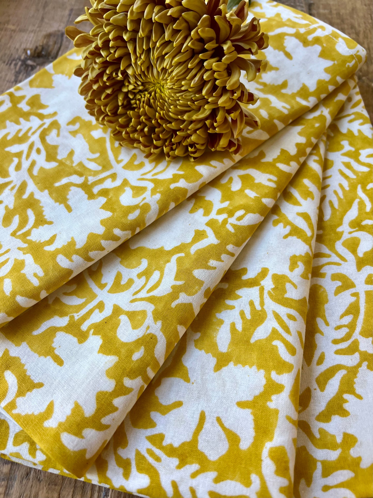 Pressed Florals in Marigold Yellow - Set of 4
