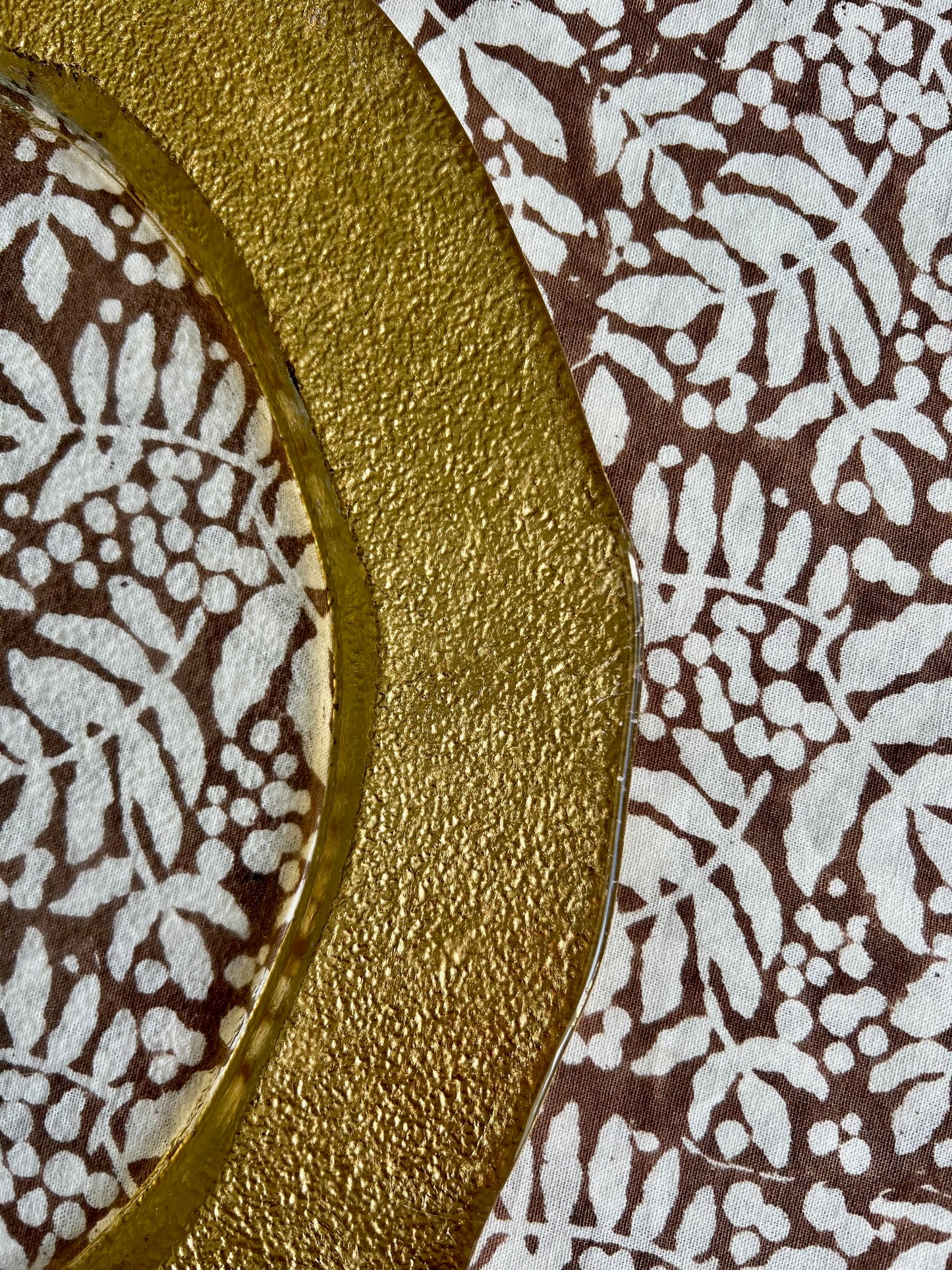 Gathered Garden Tablecloth in Saddle Brown