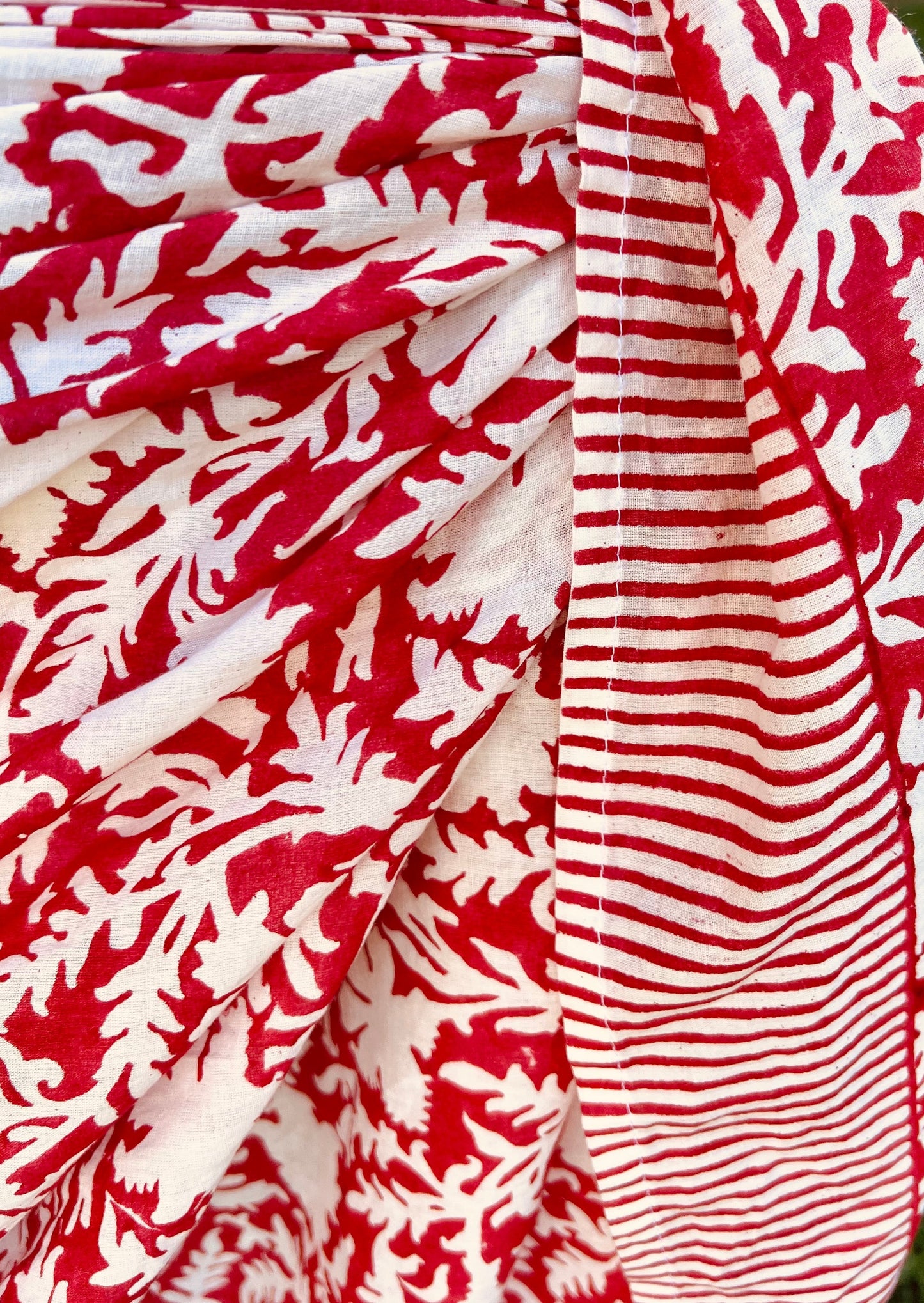 Pressed Florals Pareo in Cherry Red