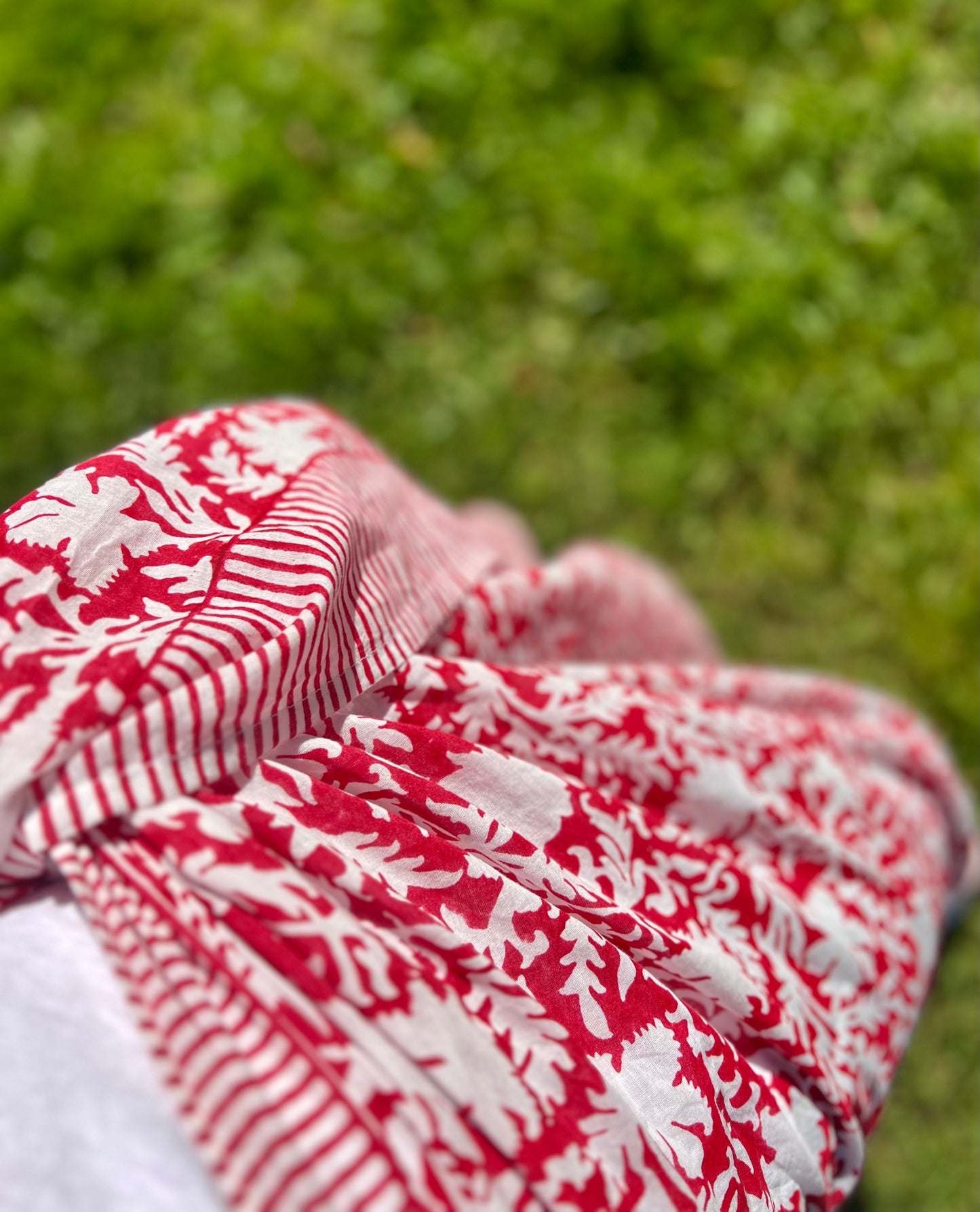 Pressed Florals Pareo in Cherry Red