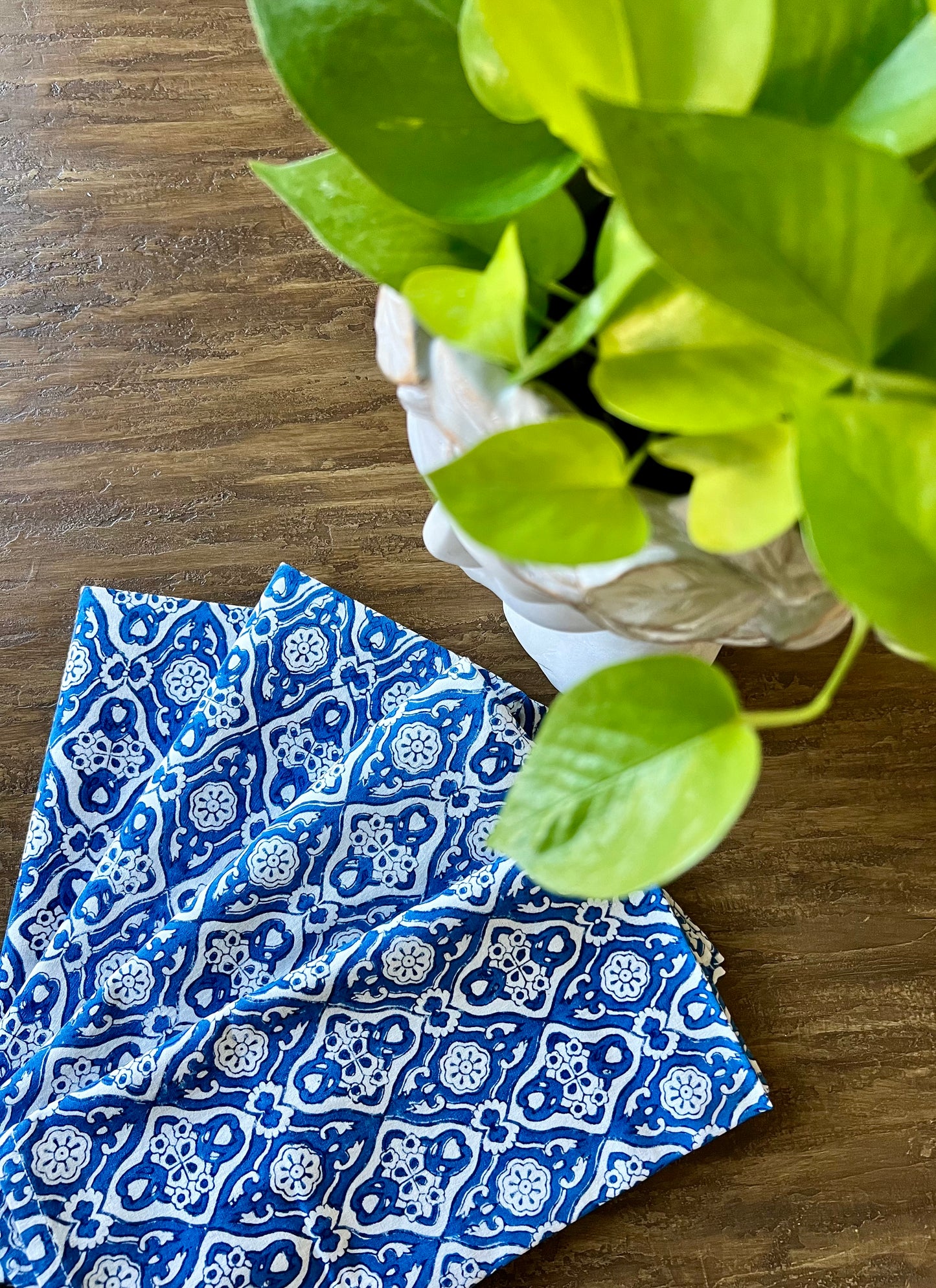 Diamond Napkins in Egyptian Blue - Set of 4
