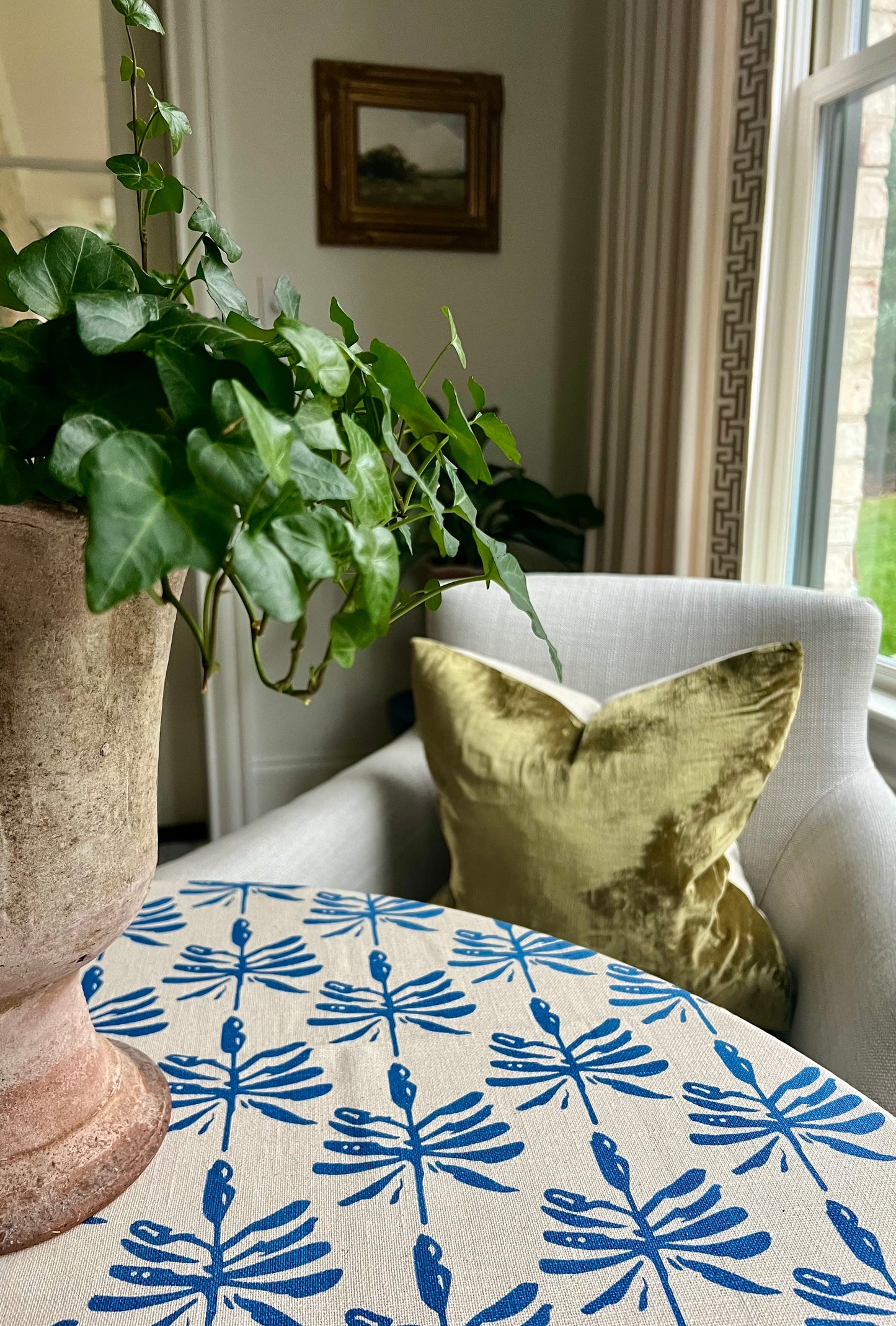 Dragonfly Lures Tablecloth in Blue