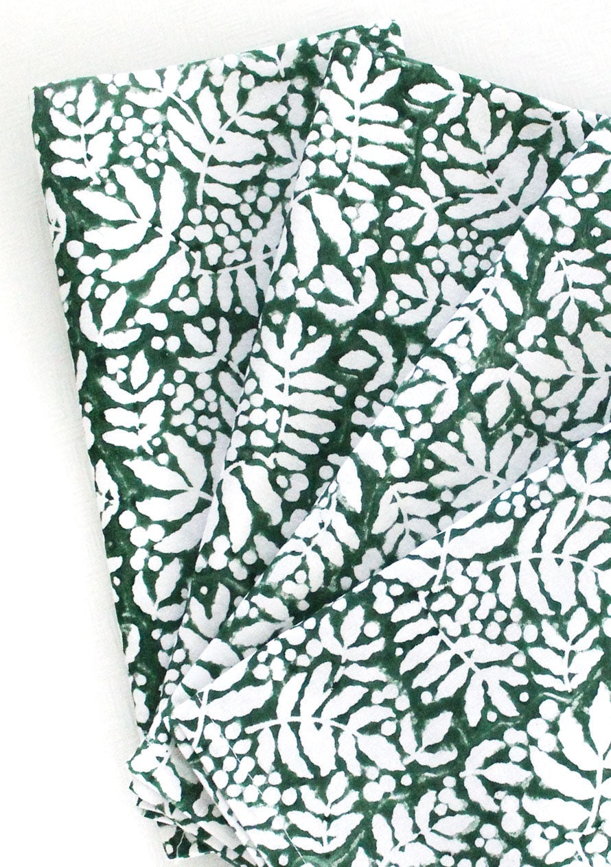 Gathered Garden Napkins in Pine Green - Set of 4
