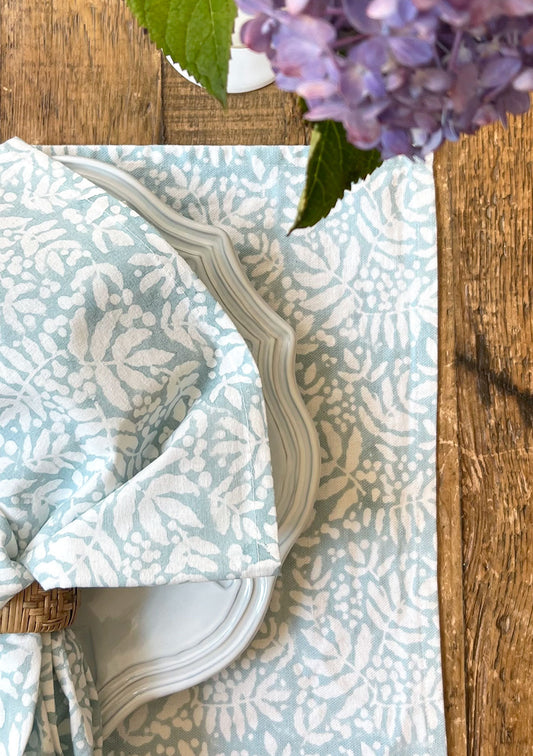 Gathered Garden Placemats in Dream Blue- Set of 4