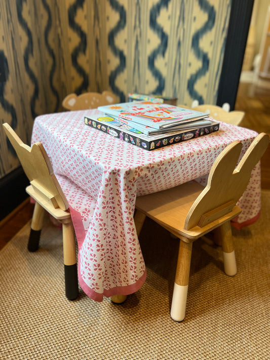 Petals Children's Tablecloth in Dusty Rose - 44" x 44"