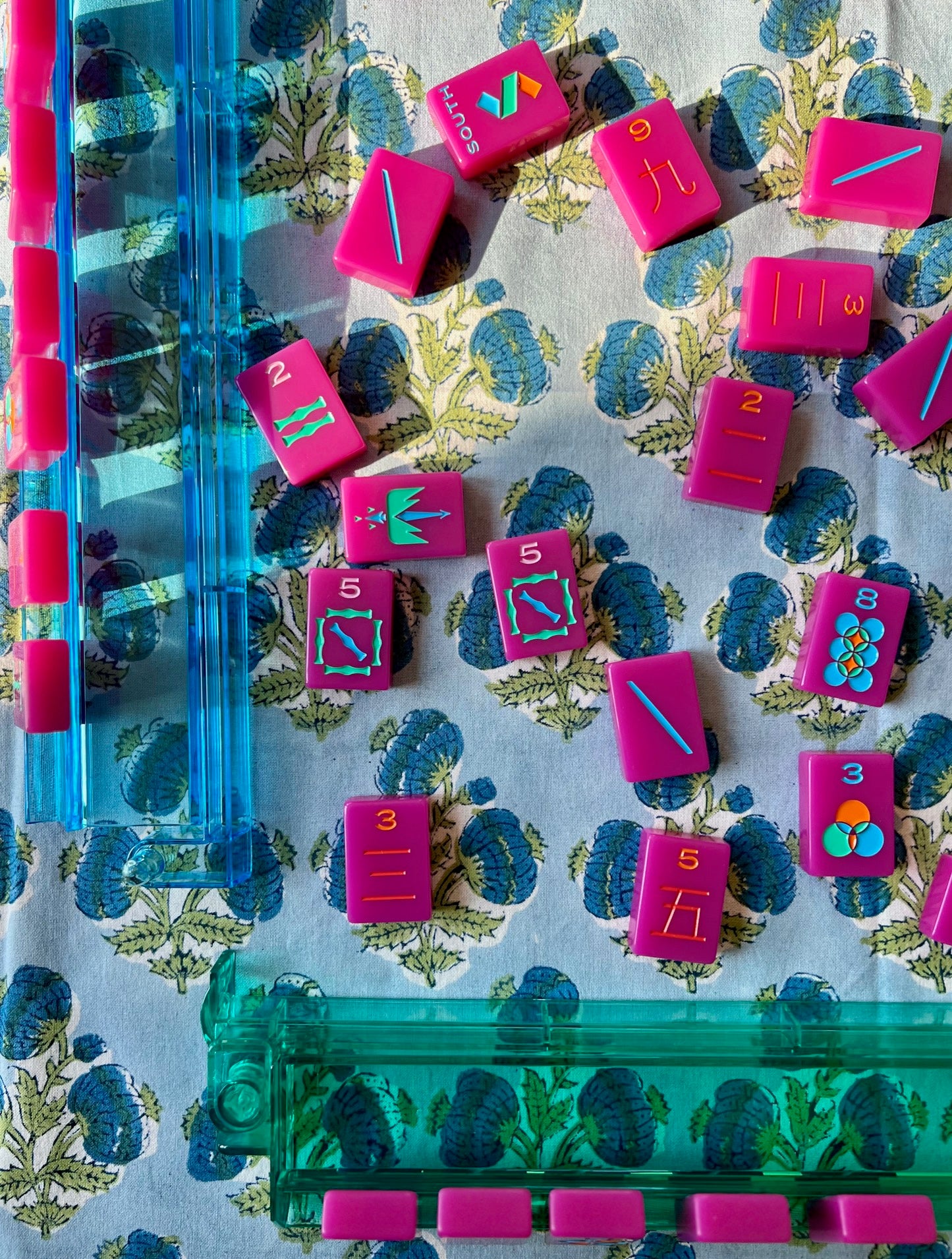 Poms Tablecloth in Bluebird