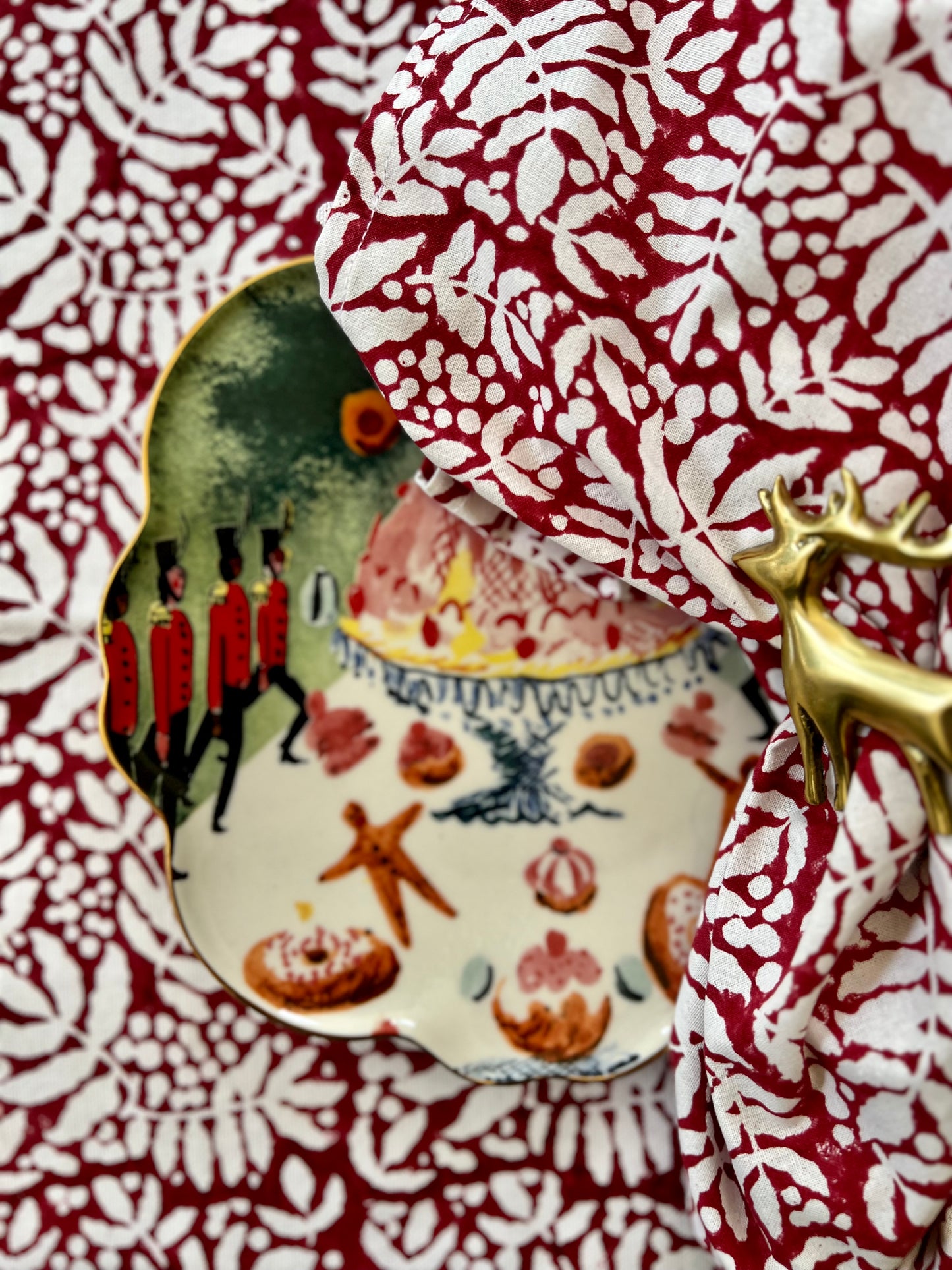 Gathered Garden in Cranberry Red Napkins - Set of 4