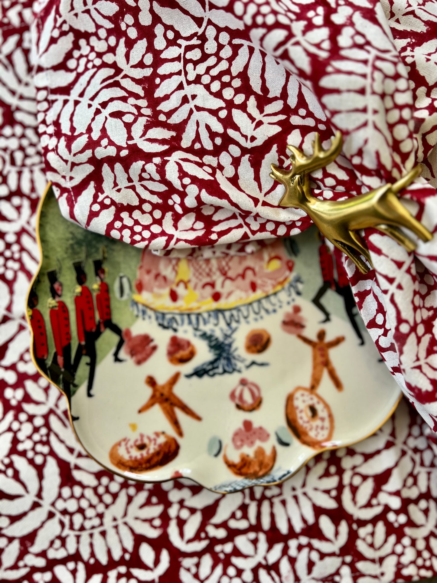 Gathered Garden in Cranberry Red Napkins - Set of 4