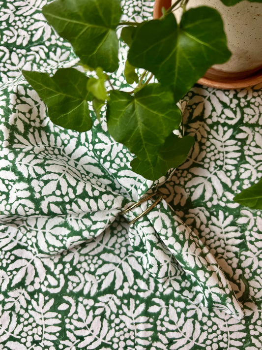 Gathered Garden Napkins in Pine Green - Set of 4