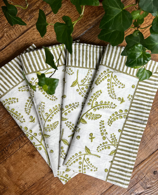 Moss Stems Napkins - Set of 4