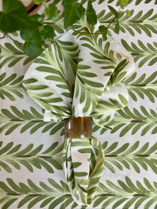 Ferns Napkins in Moss Green - Set of 4