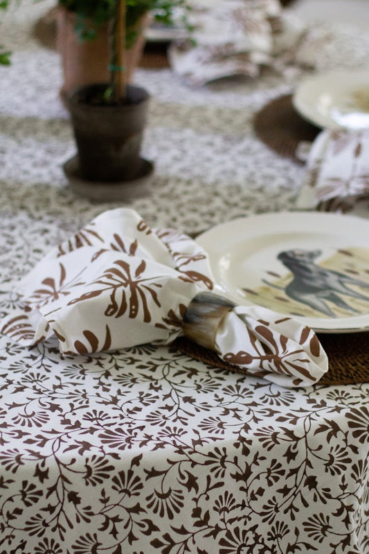 Dragonfly Lures Napkins in Walnut Brown - Set of Four