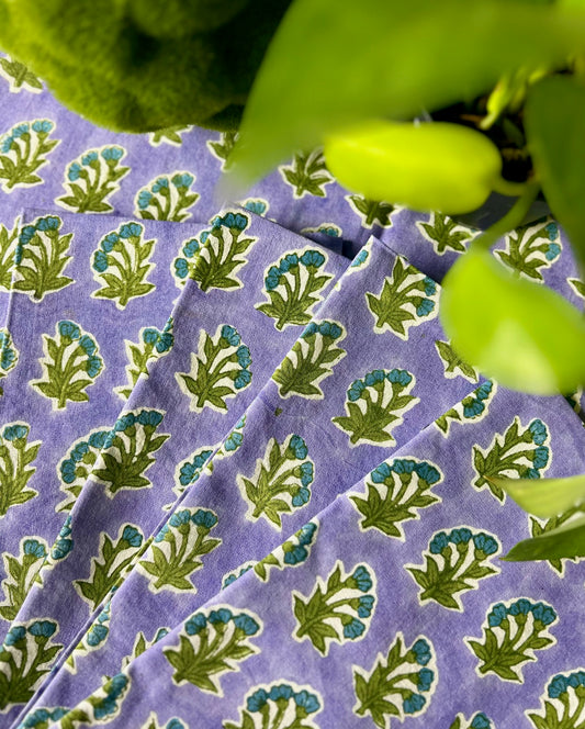 Triple Flower Napkins in Lilac - Set of 4