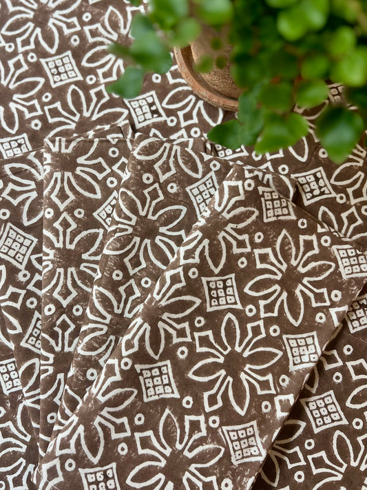 Medallion Napkins in Chocolate Brown- Set of 4