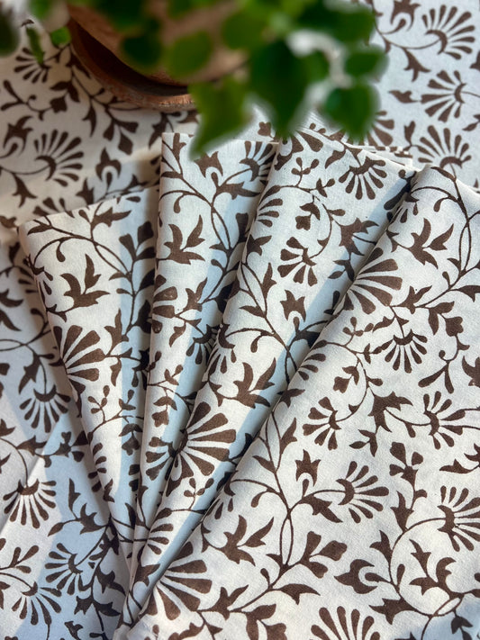 Trailing Florets Napkins in Chocolate Brown - Set of 4