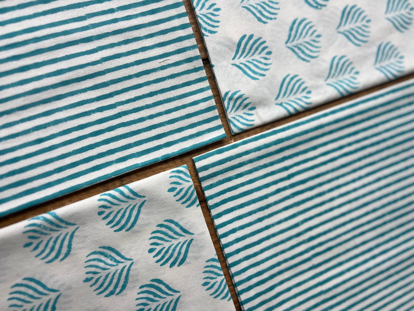 Coral Flame Napkins in Turquoise - Set of 4