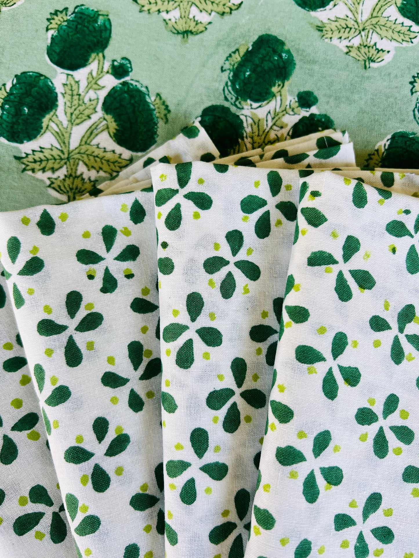 Poms Tablecloth in Emerald Green