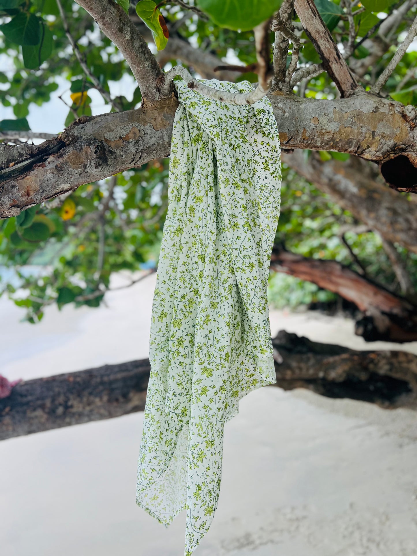 Whimsy Floral Pareo in Apple Green