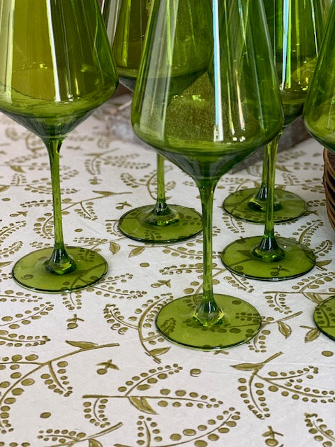 Moss Green Stems Tablecloth