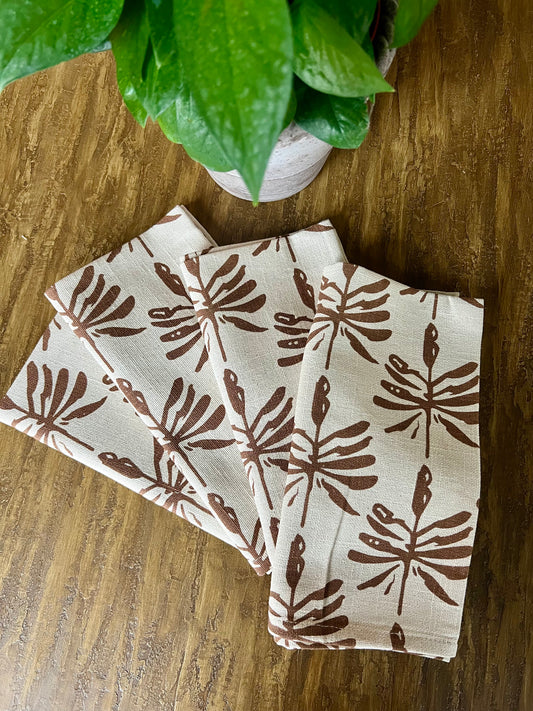 Dragonfly Lures Napkins in Walnut Brown - Set of 4