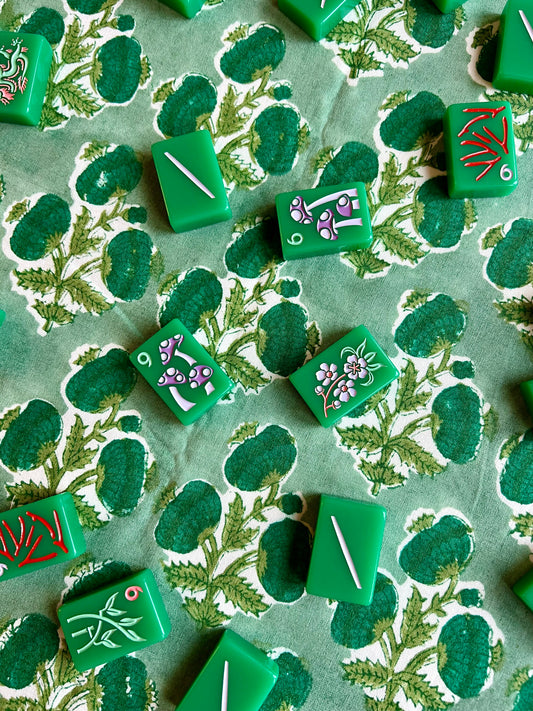 Poms Tablecloth in Emerald