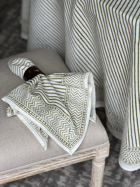 Moss Stripe Tablecloth