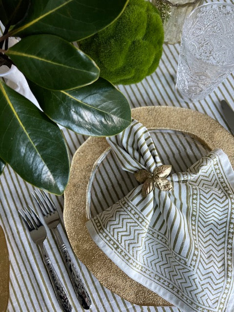 Moss Stripe Tablecloth