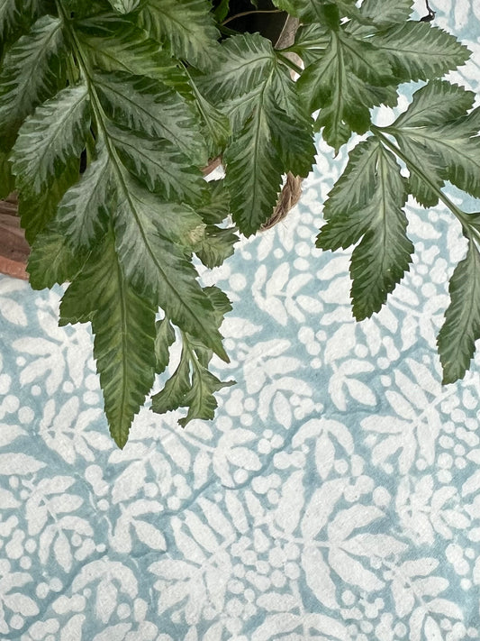 Gathered Garden Tablecloth in Dream Blue