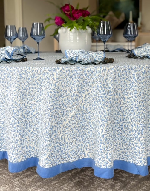 Blue Leaves Tablecloth Christina Dickson Home