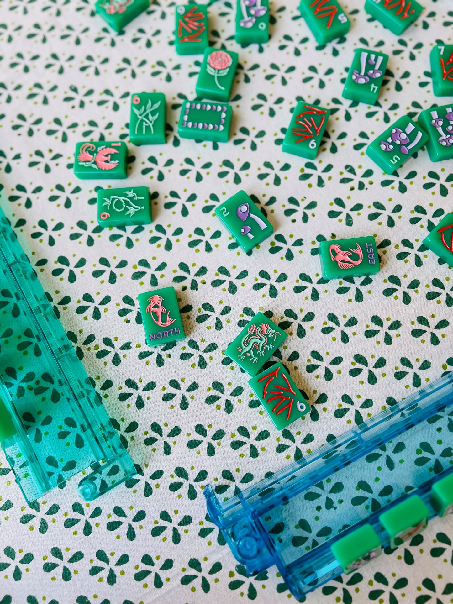 Petals Tablecloth in Green- 60"x60" Square
