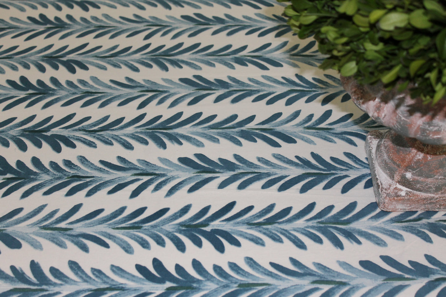 Ferns Tablecloth in Capri Blue