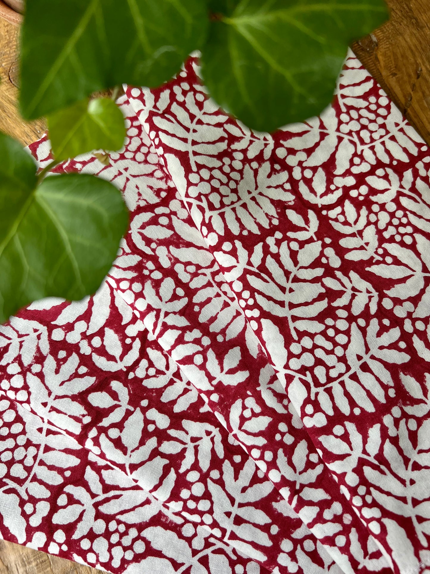 Gathered Garden in Cranberry Red Napkins - Set of 4