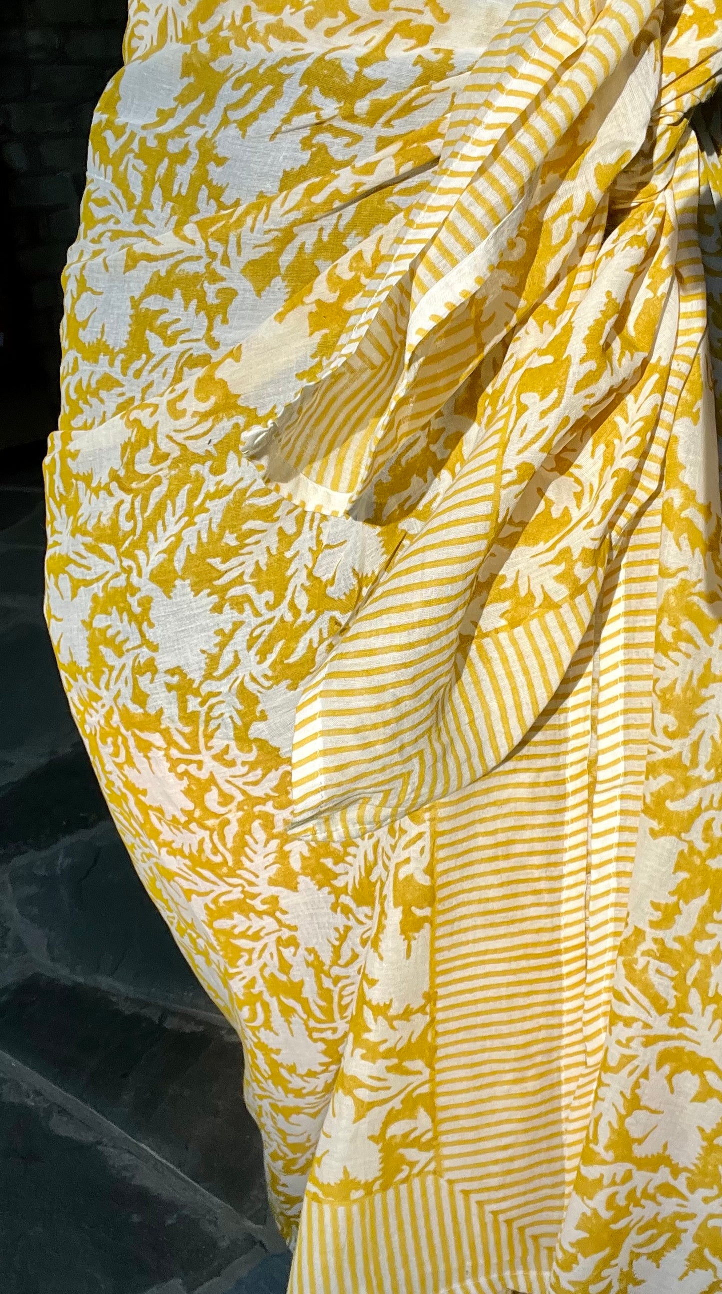 Pressed Florals Pareo in Marigold Yellow